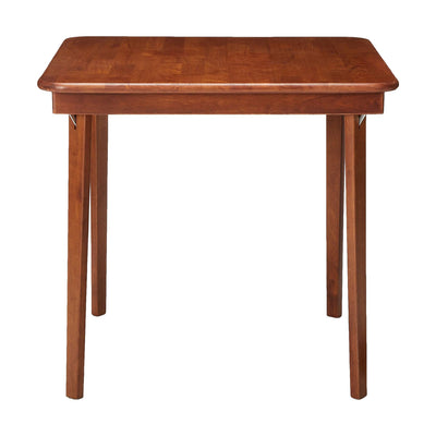 MECO Classic Straight Edge Solid Wood Folding Card Table, Cherry Frame (Used)