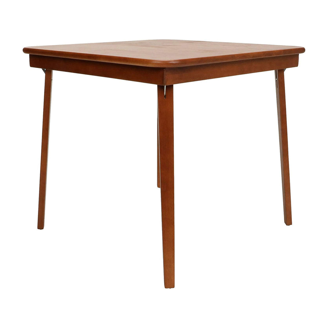 MECO Stakmore Classic Straight Edge Solid Wood Folding Card Table, Cherry Frame