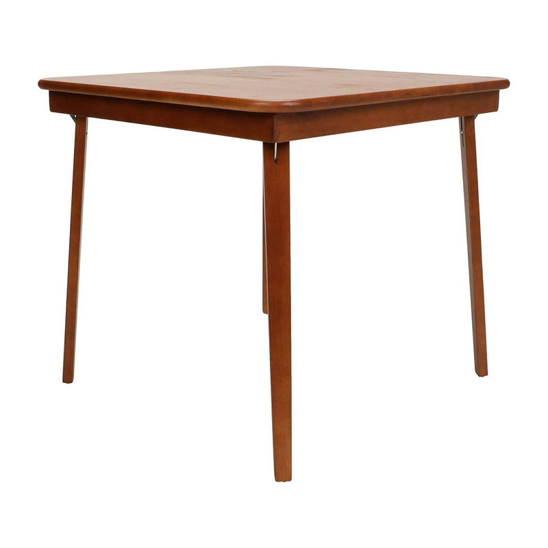 MECO Classic Straight Edge Solid Wood Folding Card Table, Cherry Frame(Open Box)