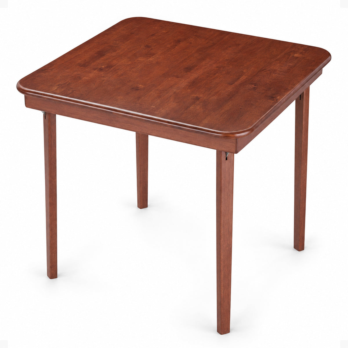 MECO Classic Straight Edge Solid Wood Folding Card Table, Cherry Frame(Open Box) - VMInnovations