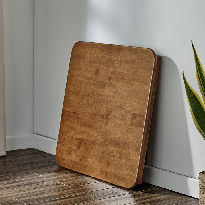 MECO Classic Straight Edge Wood Folding Card Table, Fruitwood Frame (Open Box) - VMInnovations