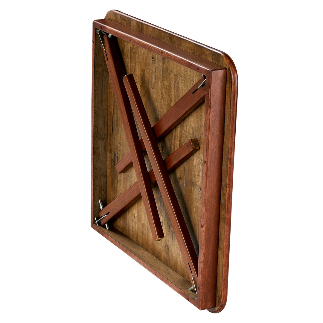 MECO Classic Straight Edge Wood Folding Card Table, Fruitwood Frame (Open Box)