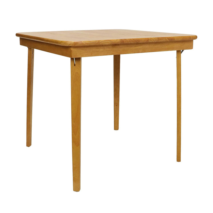 MECO Stakmore Classic Straight Edge Solid Wood Folding Card Table, Oak Frame