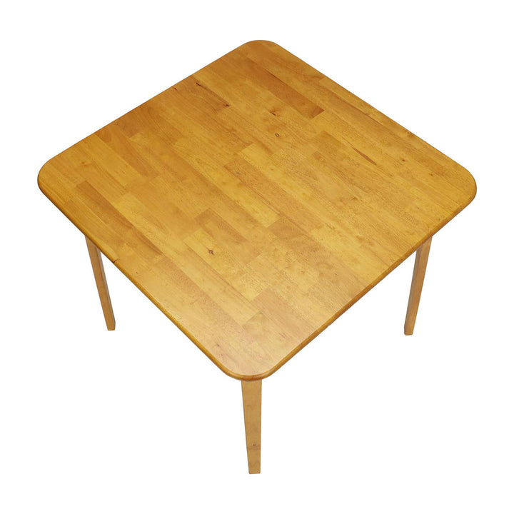 MECO Stakmore Classic Straight Edge Solid Wood Folding Card Table, Oak Frame