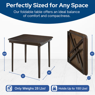 MECO Stakmore Classic Straight Edge Wood Folding Table, Espresso Frame(Open Box) - VMInnovations