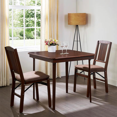 MECO Stakmore Classic Straight Edge Wood Folding Card Table, Espresso Frame