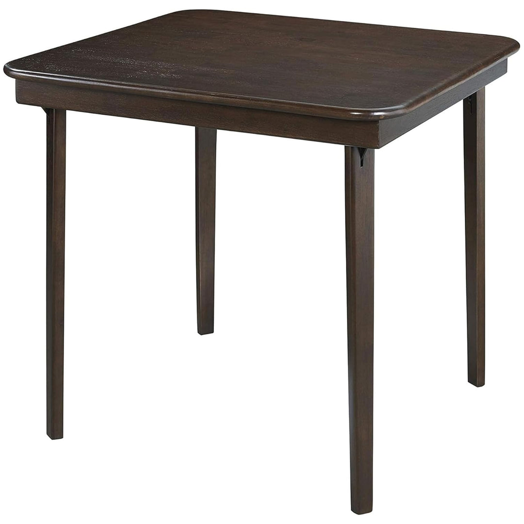 MECO Stakmore Classic Straight Edge Wood Folding Card Table, Espresso Frame - VMInnovations