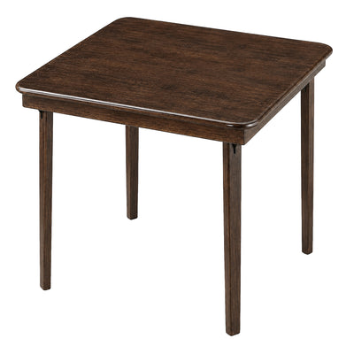 MECO Stakmore Classic Straight Edge Wood Folding Table, Espresso Frame(Open Box)