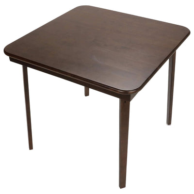 MECO Stakmore Classic Straight Edge Wood Folding Table, Espresso Frame(Open Box)