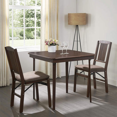 MECO Stakmore Classic Straight Edge Wood Folding Table, Espresso Frame(Open Box)