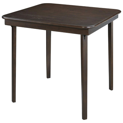 MECO Stakmore Classic Straight Edge Wood Folding Table, Espresso Frame(Open Box)