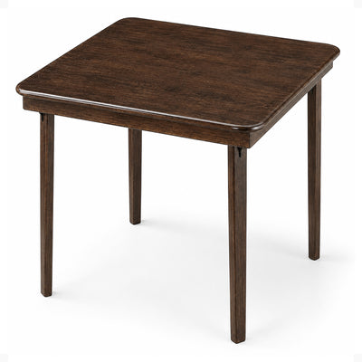 MECO Stakmore Classic Straight Edge Wood Folding Table, Espresso Frame(Open Box)