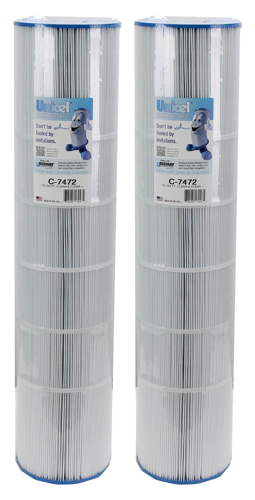 Unicel C-7472 Replacement 125 Sq Ft Pool Filter Cartridge, 163 Pleats (2 Pack) - VMInnovations