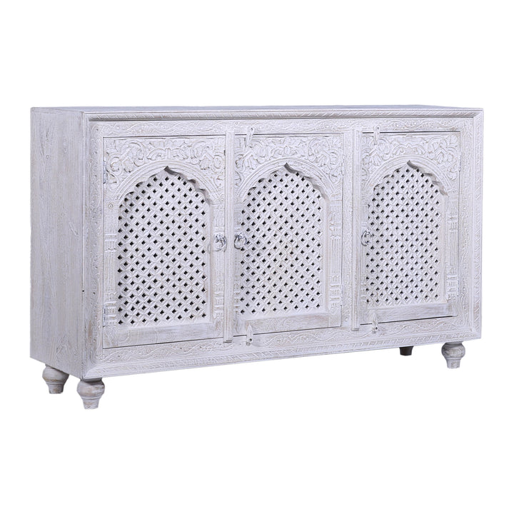 Maven Lane Handmade Wooden Sideboard in White Distressed Finish (Open Box) - VMInnovations