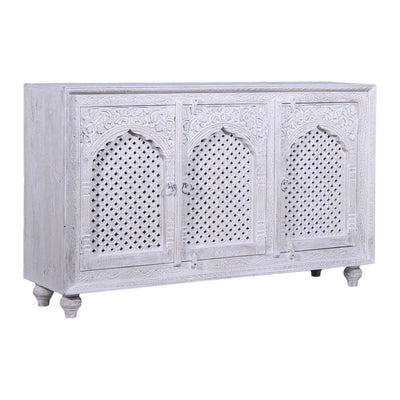 Patrin Nomad Wooden Sideboard in White Distressed Finish