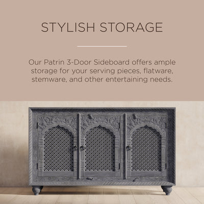 Maven Lane Handmade Heritage Wooden Sideboard in Grey Distressed Finish (Used) - VMInnovations