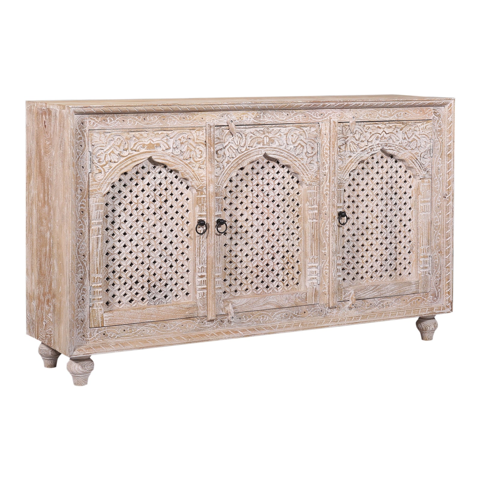 Patrin Nomad Wooden Sideboard in Distressed Natural Finish - VMInnovations