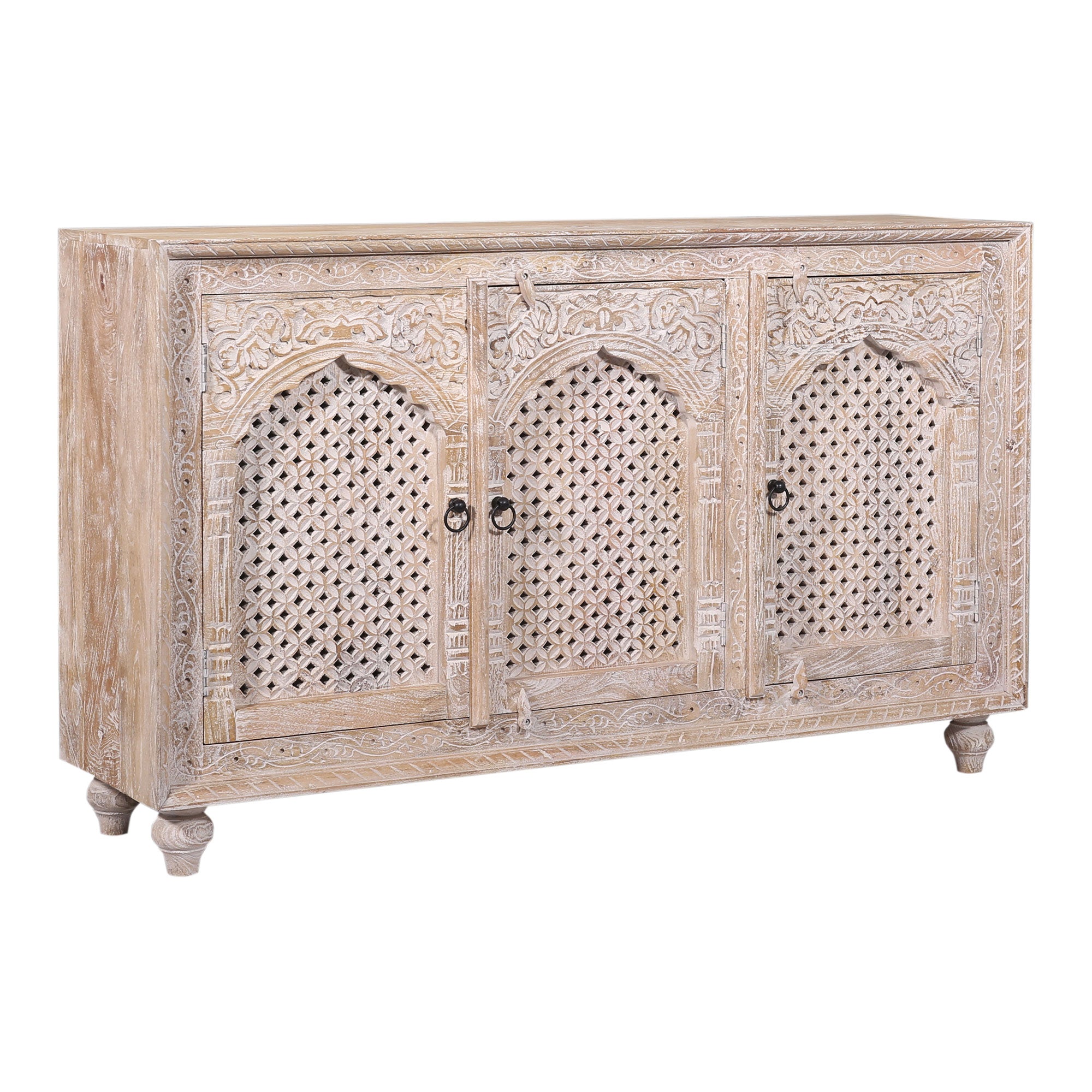 Maven Lane Handmade Heritage Wooden Sideboard, Distressed Natural Finish (Used) - VMInnovations