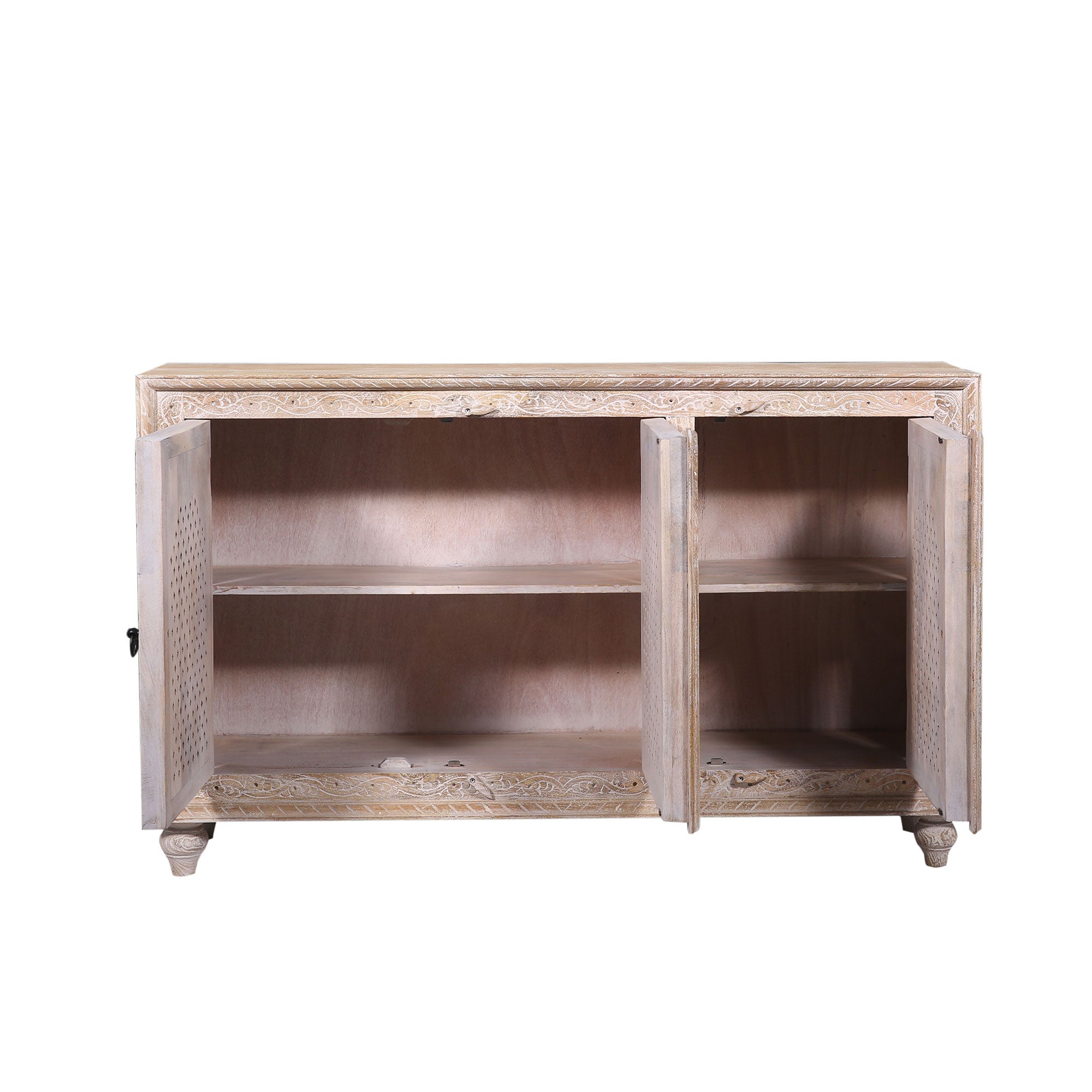 Maven Lane Handmade Wooden Sideboard, Distressed Natural Finish (For Parts) - VMInnovations