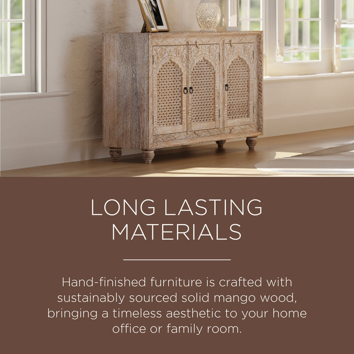 Patrin Nomad Wooden Sideboard in Distressed Natural Finish