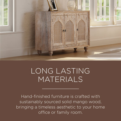 Maven Lane Handmade Wooden Sideboard, Distressed Natural Finish (For Parts) - VMInnovations
