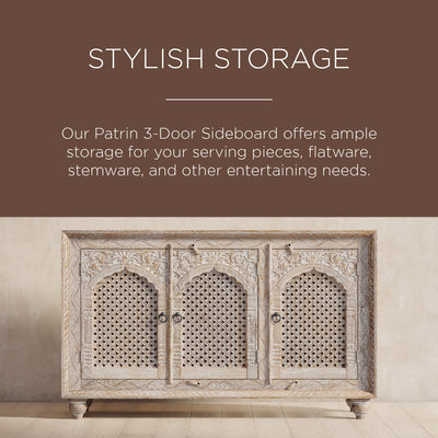 Maven Lane Handmade Heritage Wooden Sideboard, Distressed Natural Finish (Used) - VMInnovations