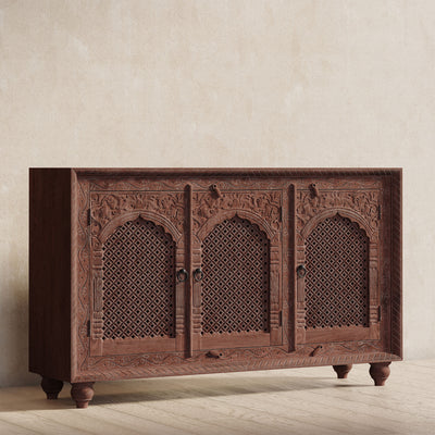 Maven Lane Handmade Heritage Wooden Sideboard in Brown Distressed Finish (Used) - VMInnovations