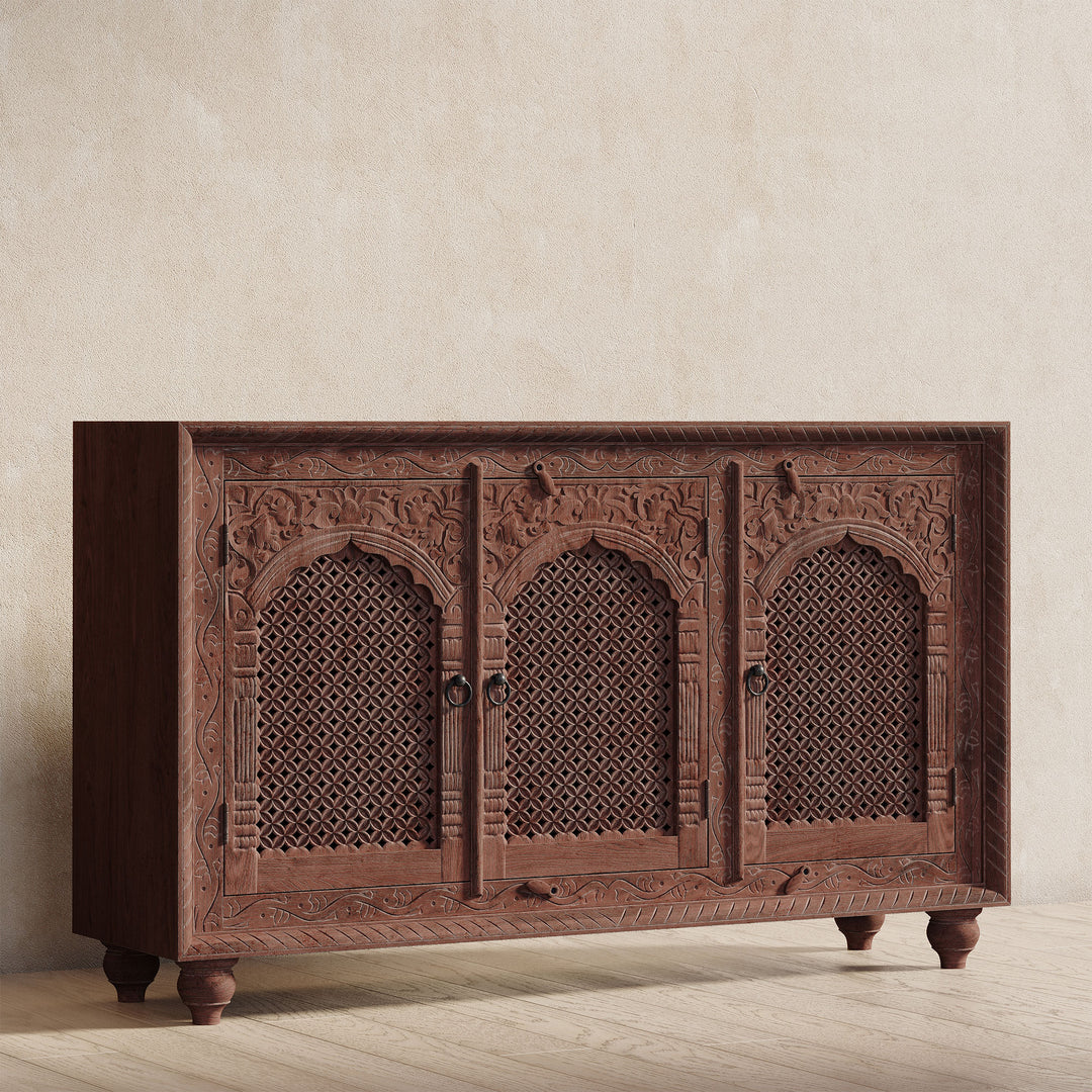 Maven Lane Handmade Wooden Sideboard in Brown Distressed Finish (Open Box) - VMInnovations