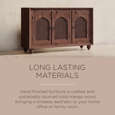Maven Lane Handmade Heritage Wooden Sideboard in Brown Distressed Finish (Used) - VMInnovations