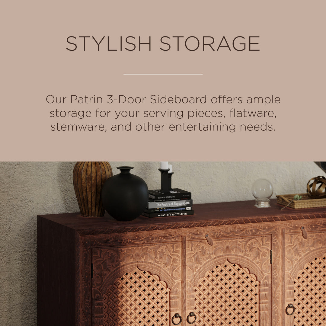 Maven Lane Handmade Wooden Sideboard in Brown Distressed Finish (Open Box) - VMInnovations