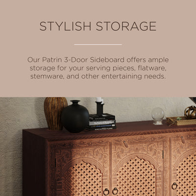 Maven Lane Handmade Wooden Sideboard in Brown Distressed Finish (Open Box) - VMInnovations