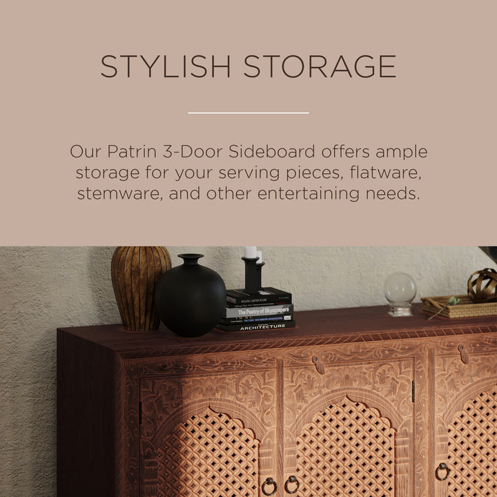 Maven Lane Handmade Wooden Sideboard in Brown Distressed Finish (Open Box) - VMInnovations