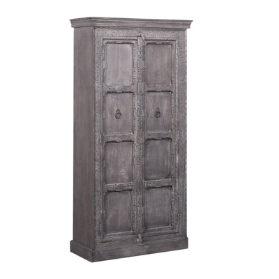 Maven Lane Handmade Heritage Wooden Cabinet in Grey Distressed Finish(For Parts)