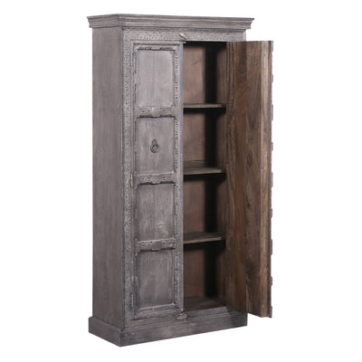 Maven Lane Handmade Heritage Wooden Cabinet in Grey Distressed Finish(For Parts)