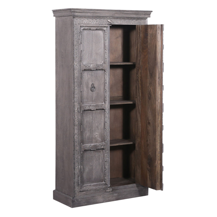 Maven Lane Handmade Heritage Wooden Cabinet in Grey Distressed Finish (Open Box)