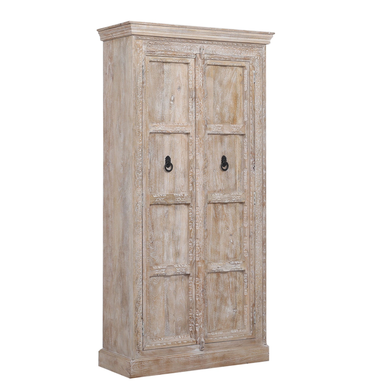 Maven Lane Handmade Heritage Wooden Cabinet in Distressed Natural Finish (Used) - VMInnovations
