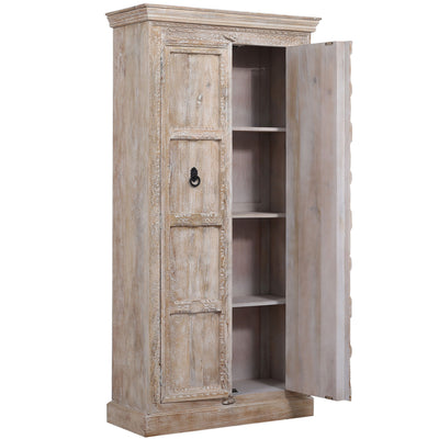 Maven Lane Handmade Heritage Wooden Cabinet in Distressed Natural Finish (Used)