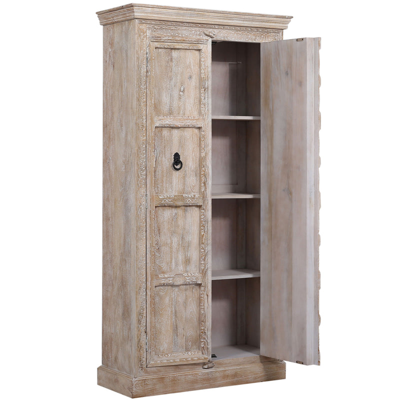 Maven Lane Handmade Heritage Wooden Cabinet in Distressed Natural Finish (Used)