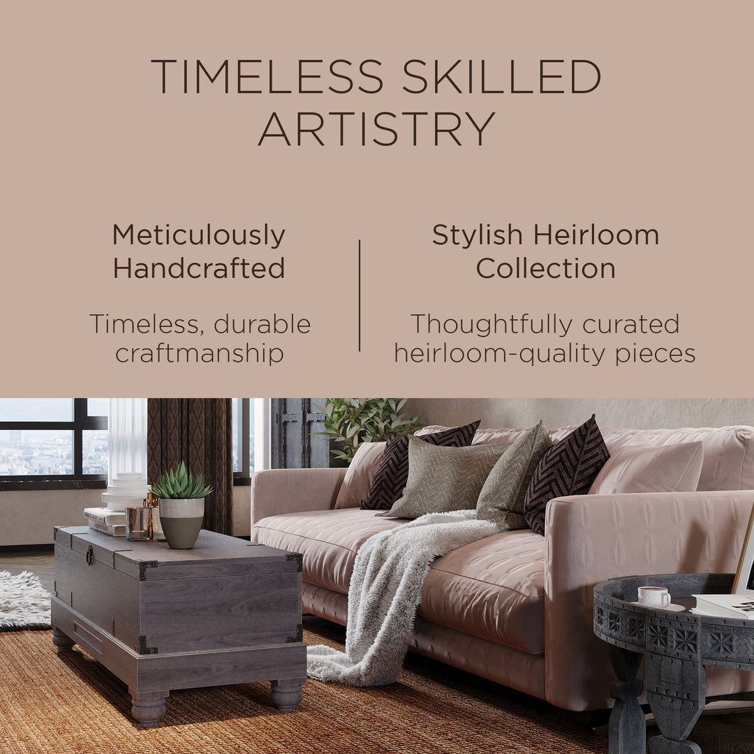 Maven Lane Handmade Wooden Storage Bench, Grey Distressed Finish (Open Box) - VMInnovations