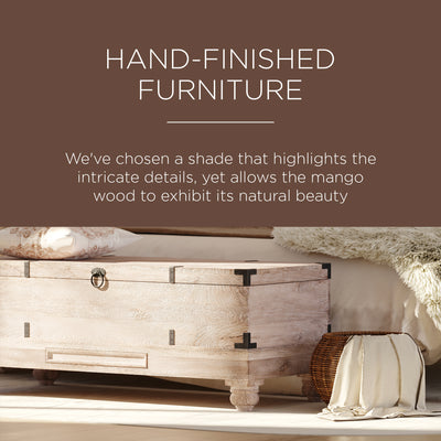 Maven Lane Nerio Handmade Wooden Storage Bench, Distress Natural Finish (Used) - VMInnovations