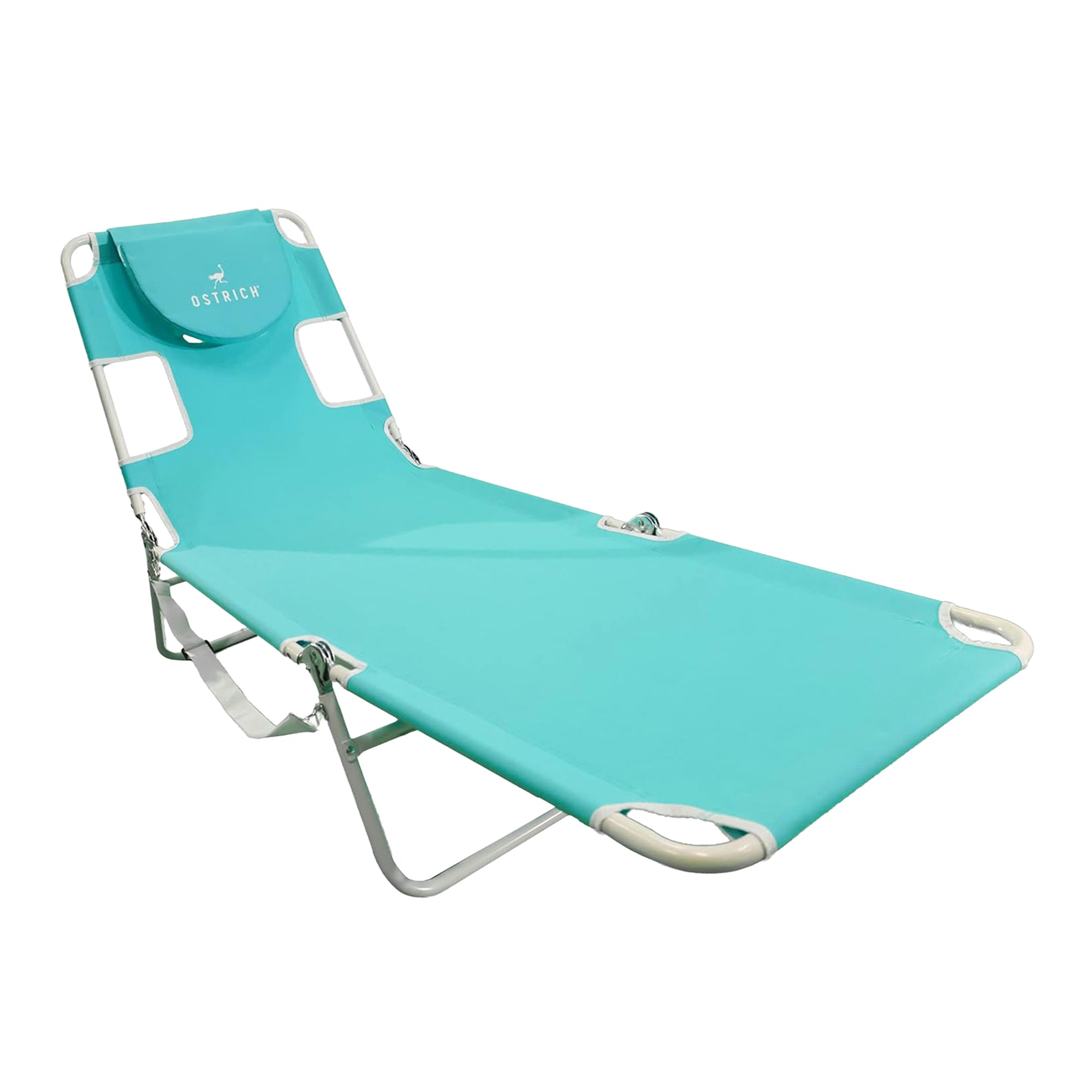 Ostrich Lounge, Versatile Facedown Beach Camping Pool Tanning Chair, Aqua (Used)