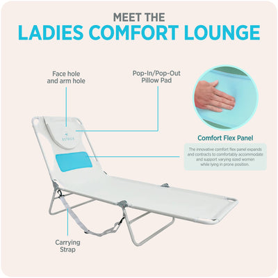 Ostrich Comfort Lounger, Foldable Beach Camping Pool Tanning Chair (Open Box) - VMInnovations
