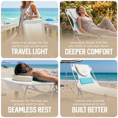 Ostrich Comfort Lounger, Foldable Beach Camping Pool Tanning Chair (Open Box) - VMInnovations