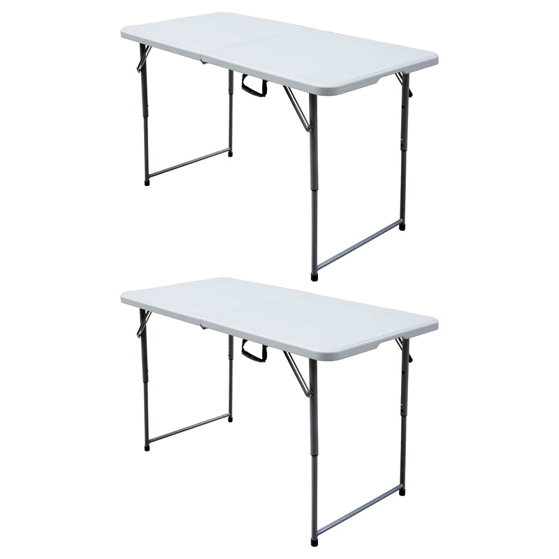 Plastic Development Group 4 Ft Long Fold in Half Banquet Folding Table, (2 Pack)