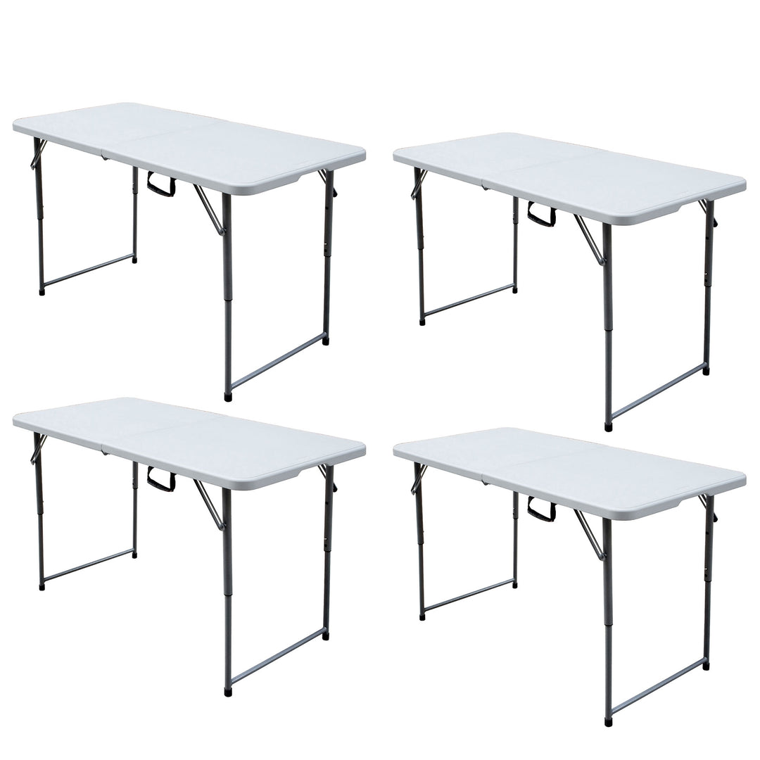 Plastic Development Group 4 Ft Long Fold in Half Banquet Folding Table, (4 Pack) - VMInnovations