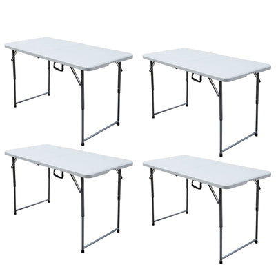 Plastic Development Group 4 Ft Long Fold in Half Banquet Folding Table, (4 Pack) - VMInnovations