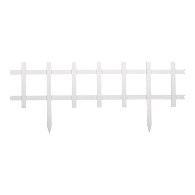Suncast Cape Cod Styling Long Border Fence w/ Interlocking Tabs, White (4 Pack) - VMInnovations