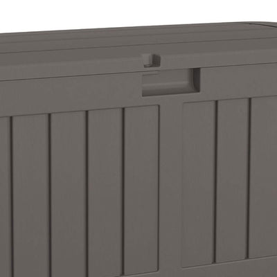 Suncast 50 Gallon Plastic Deck Box with Molded Lockable Feature for Home, Gray