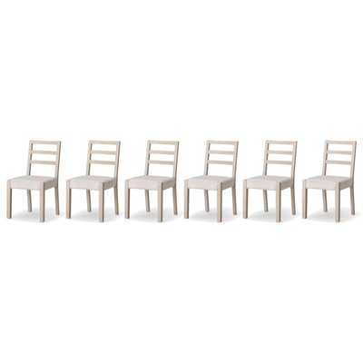 Maven Lane Willow Rustic Dining Chair, White with Cream Weave Fabric, Set of 6