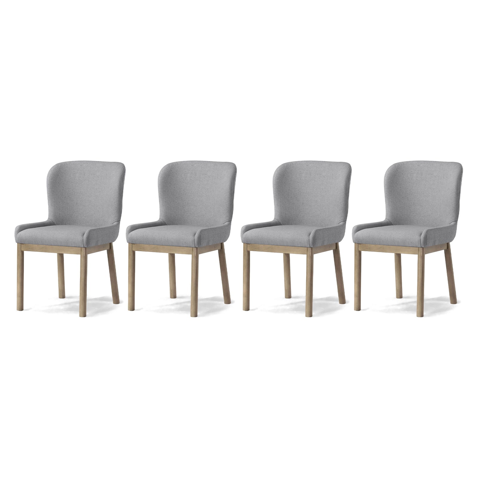 Maven Lane Gia Contemporary Dining Chair, Refined Grey, Taupe Fabric, Set of 4 - VMInnovations